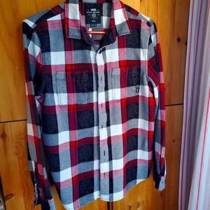 Vans Off The Wall Kyle Walker Black Rose Plaid Flannel Shirt size small